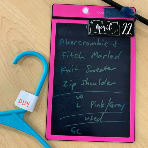 Abercrombie & Fitch Marled Knit Sweater Womens L Large Pink Gray Zip Shoulder - Picture 11 of 12